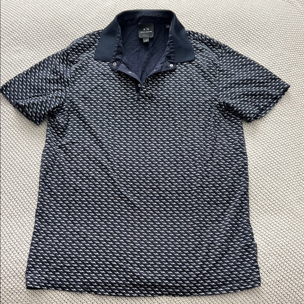 Armani Exchange Black and Gray Polo Shirt - Picture 3 of 9